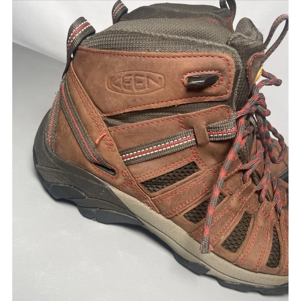 Keen Flint Mid Men's Size 10.5 Brown Outdoor Leather Hiking Boots
